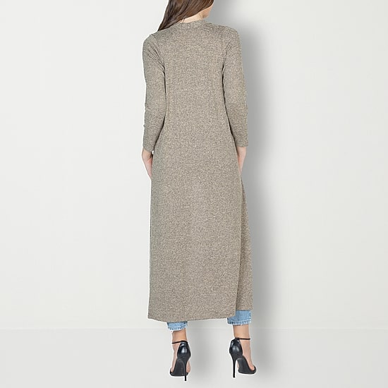 24seven Comfort Apparel Womens Long Sleeve Open Front Cardigan
