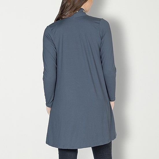 24seven Comfort Apparel Womens Long Sleeve Open Front Cardigan