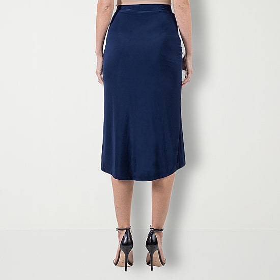 24seven Comfort Apparel Womens Mid Rise Pencil Skirt