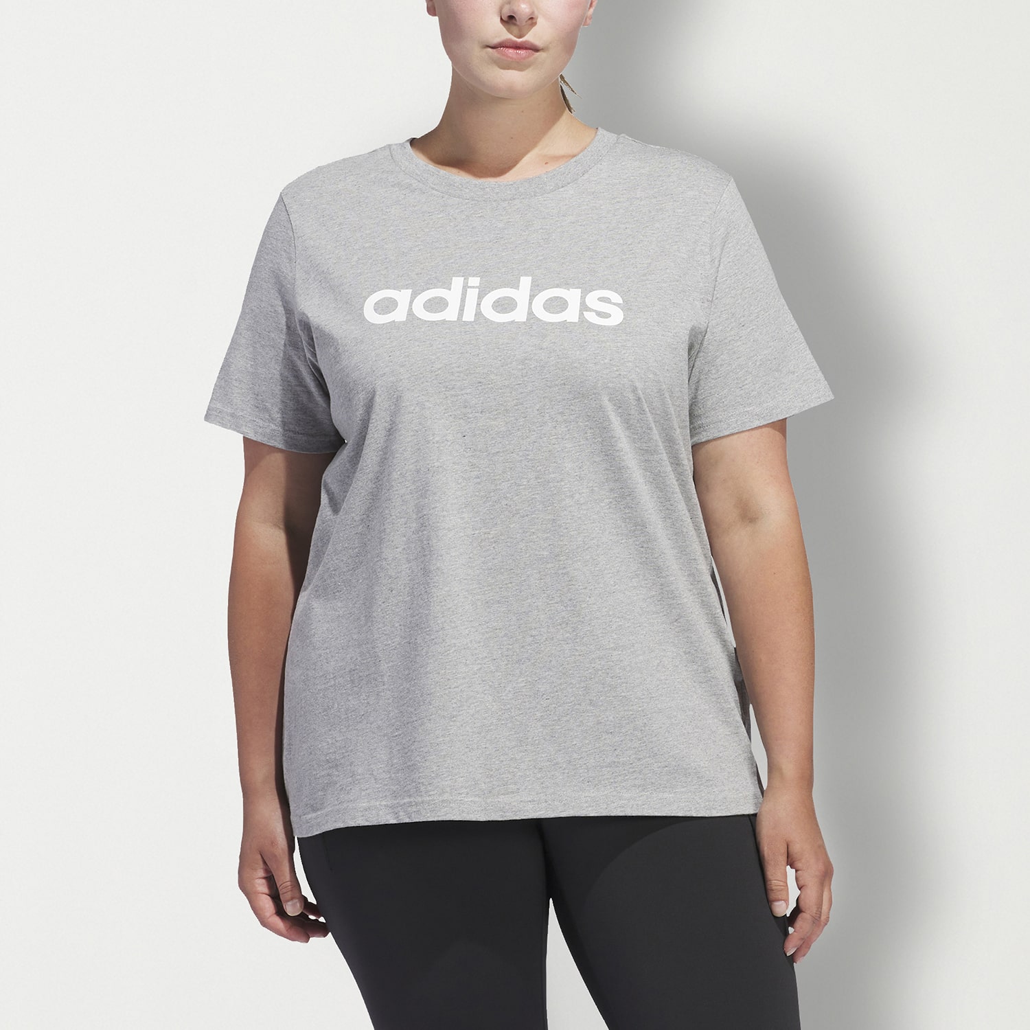 adidas Womens Crew Neck Short Sleeve Active Plus T-Shirt