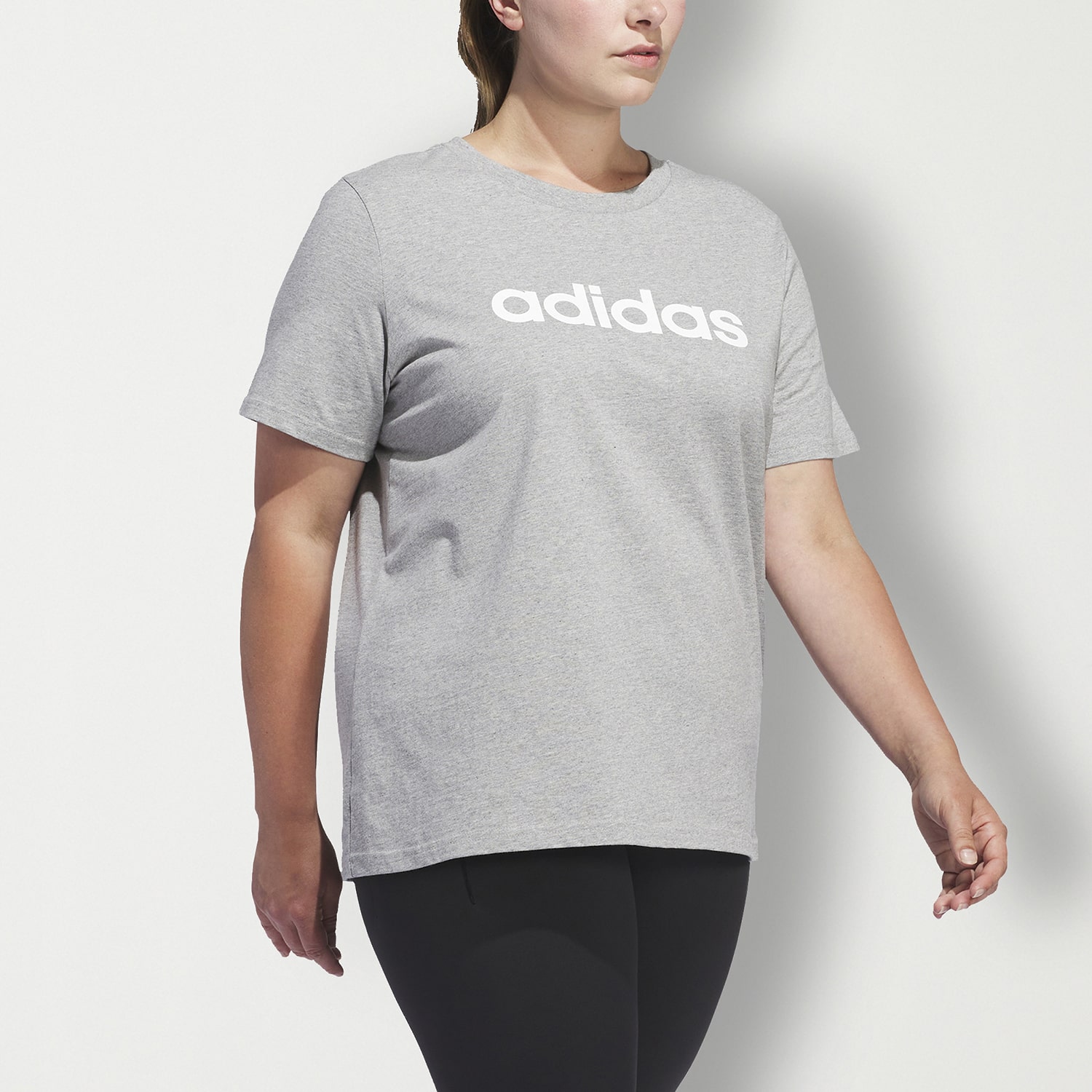 adidas Womens Crew Neck Short Sleeve Active Plus T-Shirt