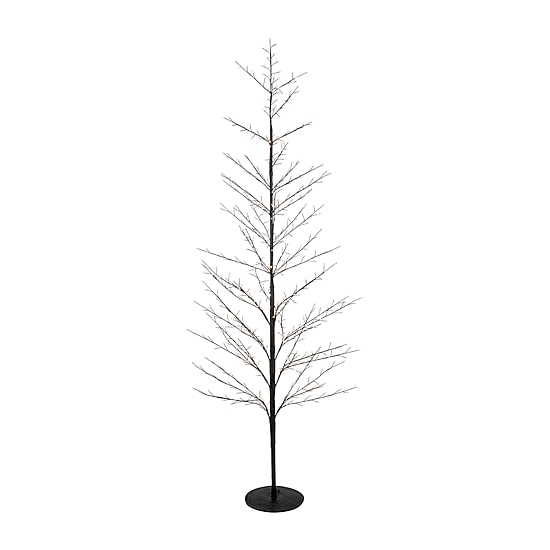 Northlight Matte Black White Led Lighted 7 Foot Pre-Lit Christmas Tree