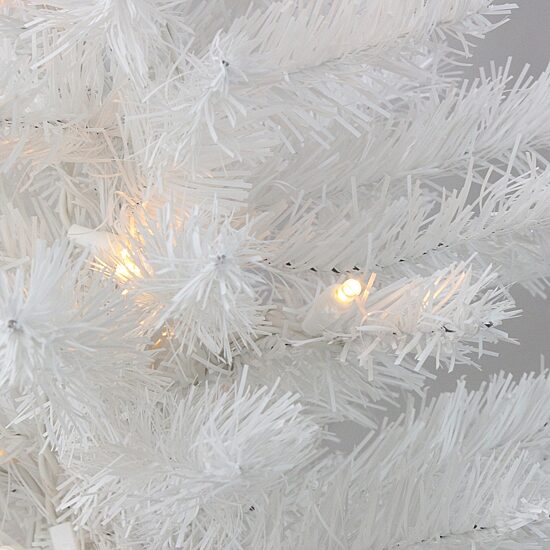 Northlight Snow White Pine With Clear Led Lights 1 1/2 Feet Pre-Lit Christmas Tree