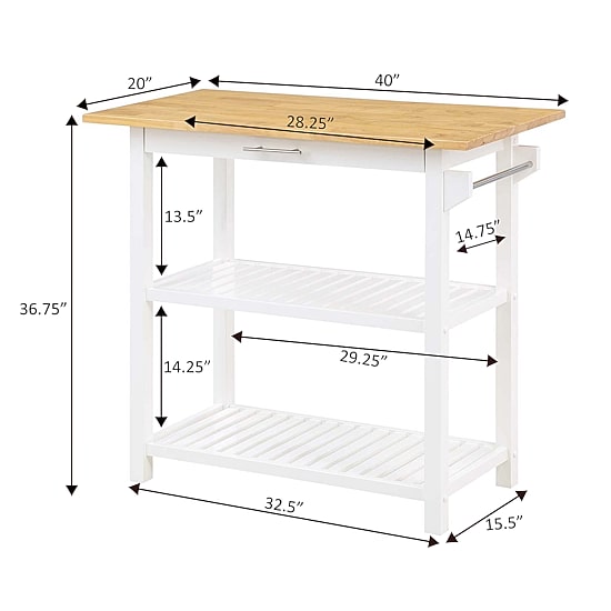 Convenience Concepts Designs2go Wood-Top Kitchen Island