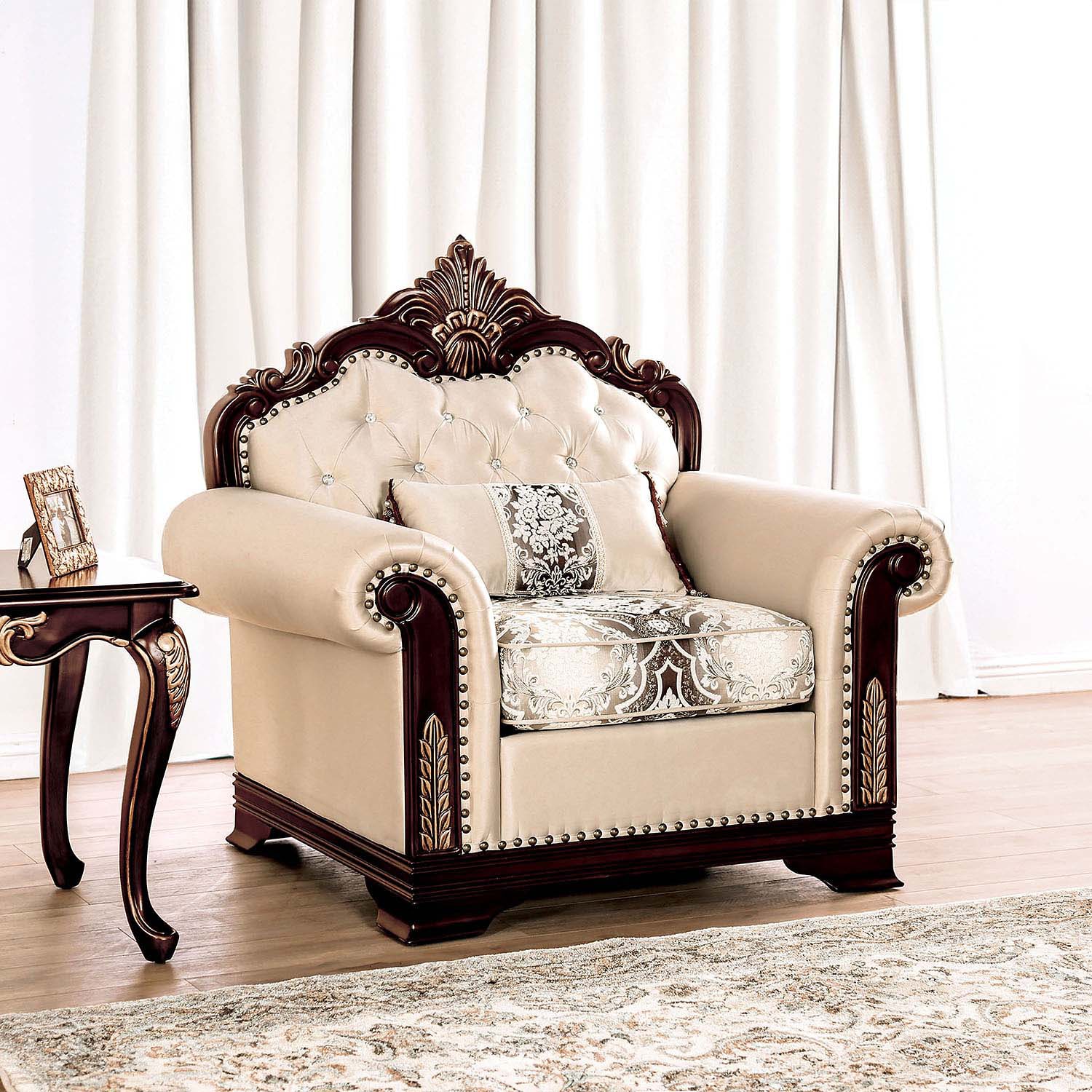Furniture of America™ Dulupen Tufted Upholstered Wingback Chair