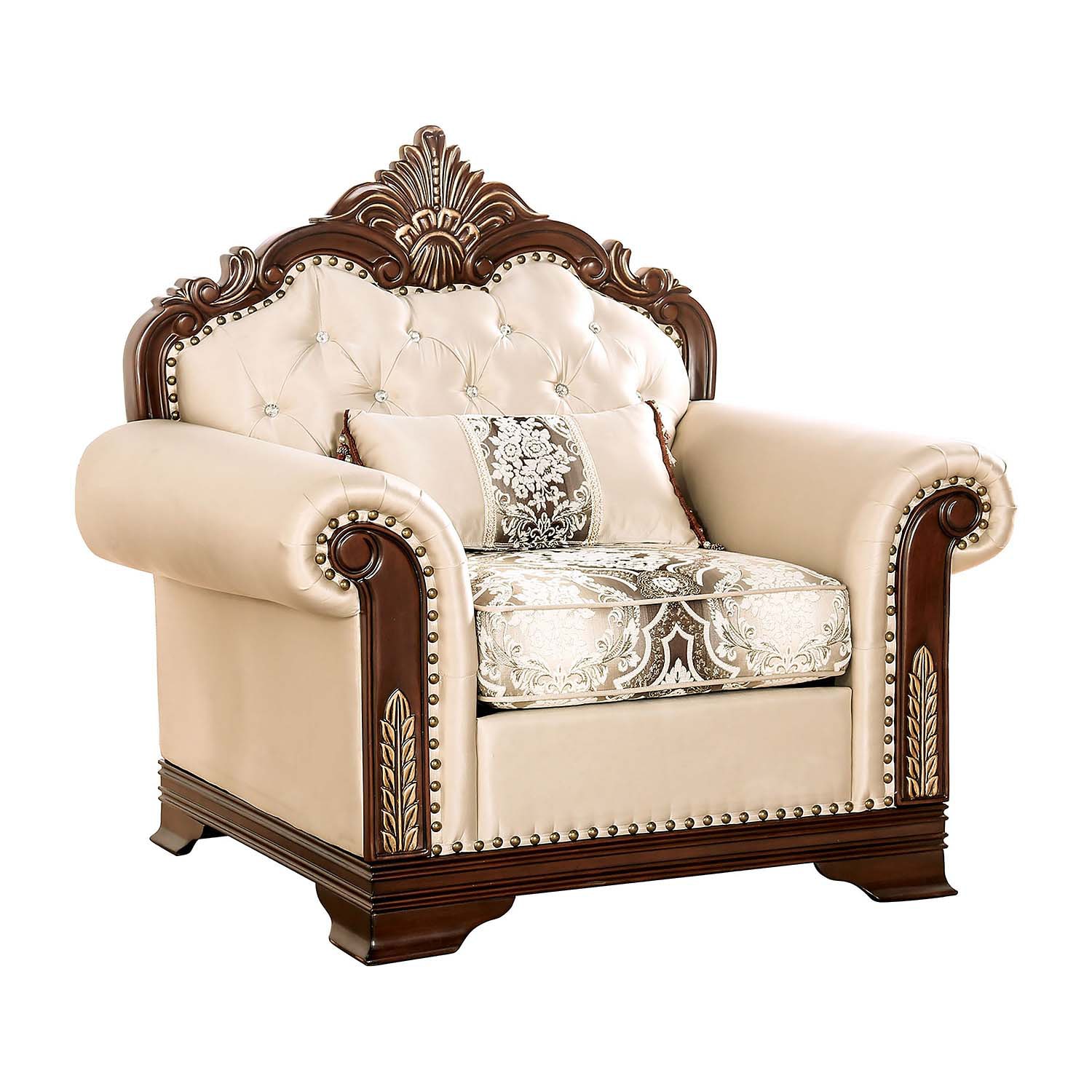 Furniture of America™ Dulupen Tufted Upholstered Wingback Chair