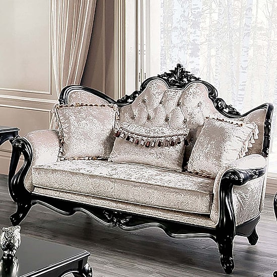 Furniture of America™ Raya Roll-Arm Upholstered Loveseat