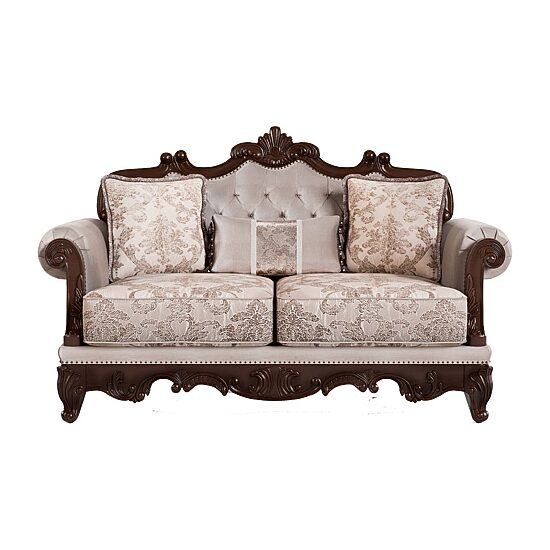 Furniture of America™ Noel Roll-Arm Upholstered Loveseat