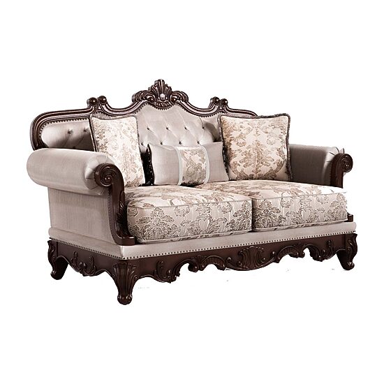 Furniture of America™ Noel Roll-Arm Upholstered Loveseat