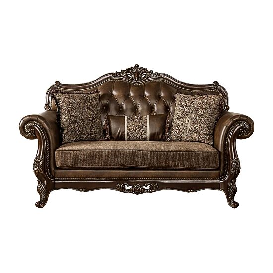 Furniture of America™ Somina Roll-Arm Upholstered Loveseat