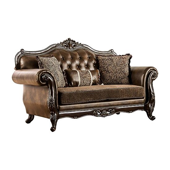 Furniture of America™ Somina Roll-Arm Upholstered Loveseat