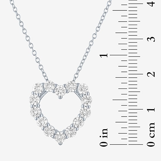 YES PLEASE! Lab Created White Sapphire Heart Pendant Necklace in Sterling Silver