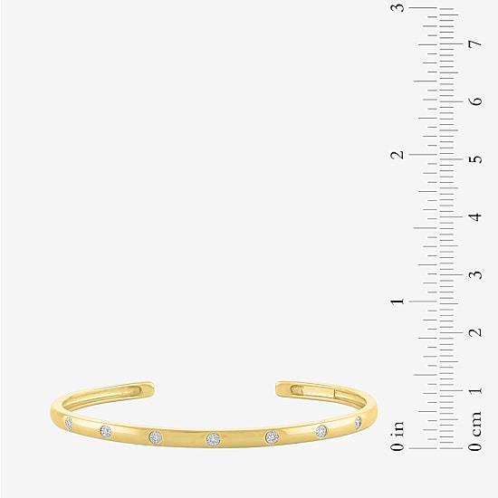 Yes,Please! Womens Diamond Accent White Diamond 14K Sterling Silver Cuff Bracelet
