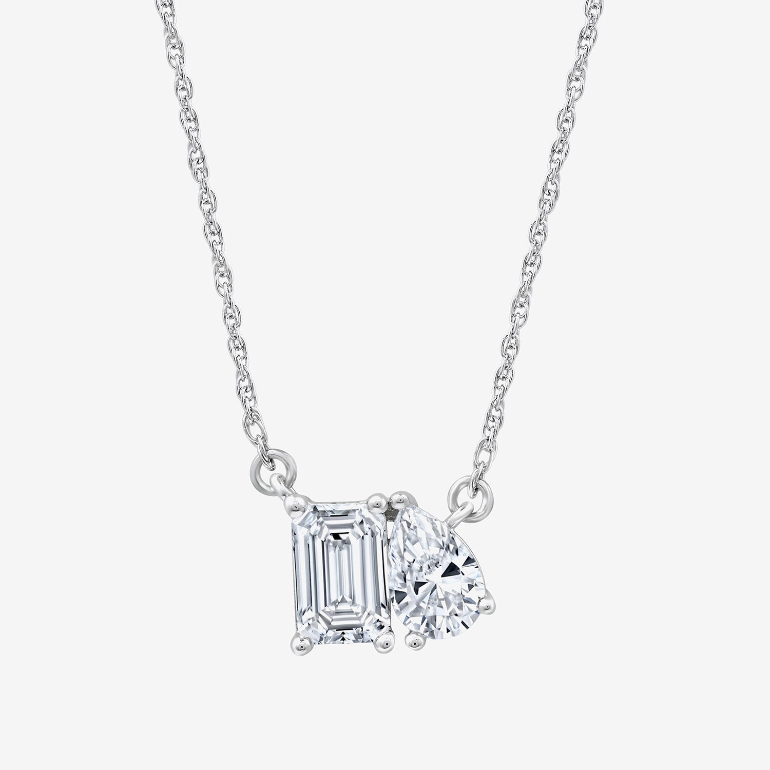 Yes, Please! Womens Lab Created White Sapphire Sterling Silver 18 Inch Pendant Necklace