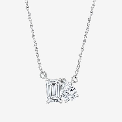 Yes, Please! Womens Lab Created White Sapphire Sterling Silver 18 Inch Pendant Necklace, One Size, White