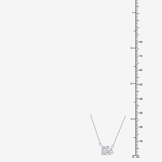 Yes, Please! Womens Lab Created White Sapphire Sterling Silver 18 Inch Pendant Necklace