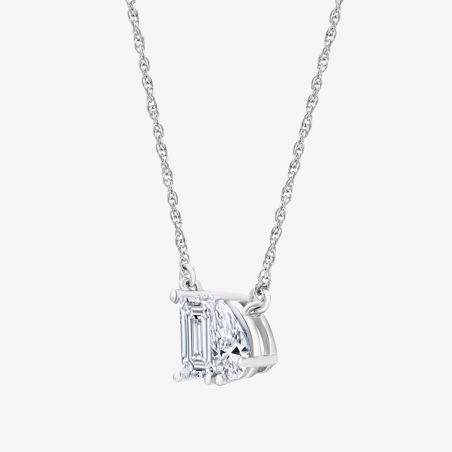 Yes, Please! Womens Lab Created White Sapphire Sterling Silver 18 Inch Pendant Necklace