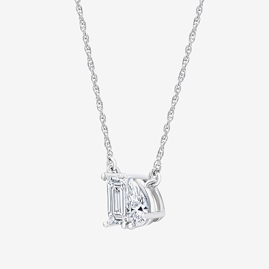 Yes, Please! Womens Lab Created White Sapphire Sterling Silver 18 Inch Pendant Necklace