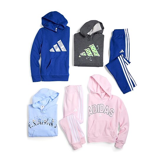 adidas Big Kid Boys Drawstring Waist Cuffed Mid Rise Regular Fit Fleece Jogger Pant