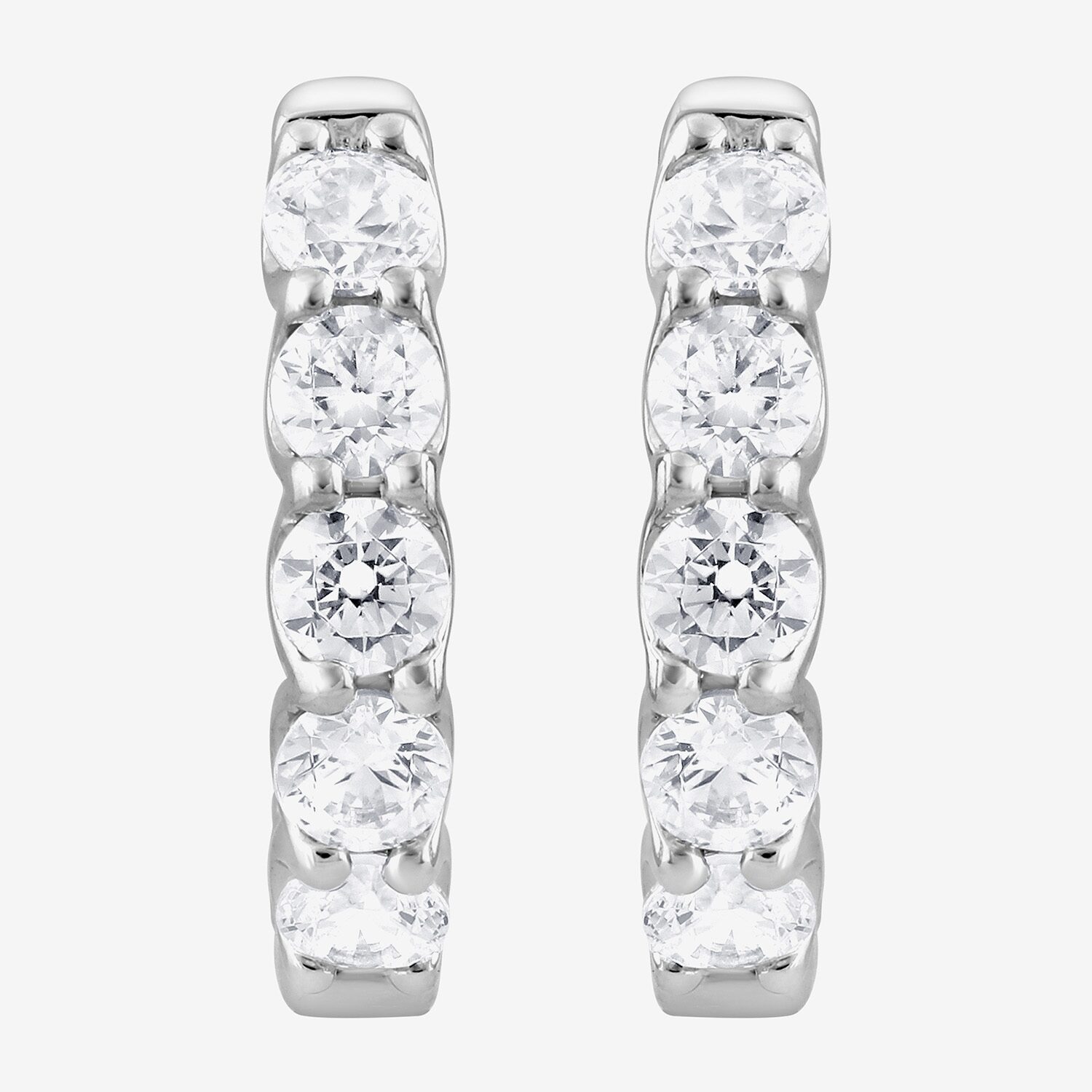 (Si2/F) Womens 2 CT. T.W. Lab Grown White Diamond Sterling Silver 17.6mm Hoop Earrings