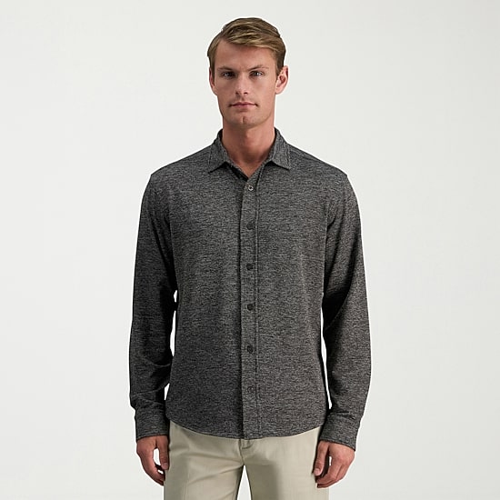 Haggar Stretch Twill Mens Long Sleeve Regular Fit Button-Down Shirt