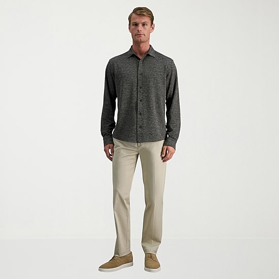 Haggar Stretch Twill Mens Long Sleeve Regular Fit Button-Down Shirt