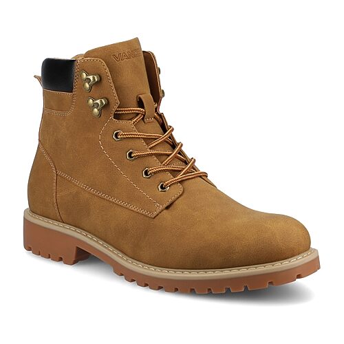 Vance Co. Men's Rogue Round Toe Work Ankle Boots - Wheat