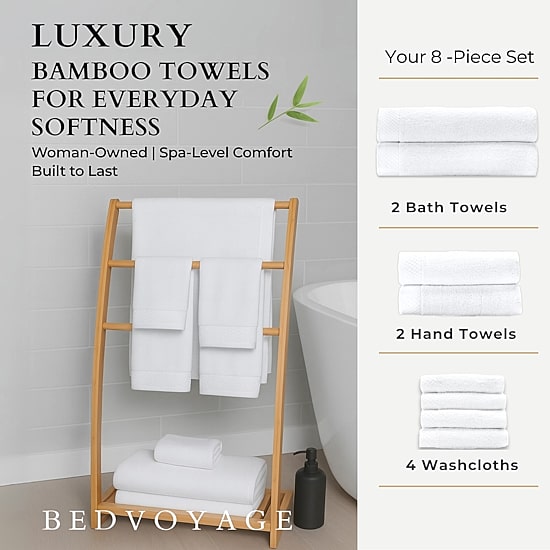 BedVoyage Resort 8-pc. Rayon from Bamboo Bath Towel Set