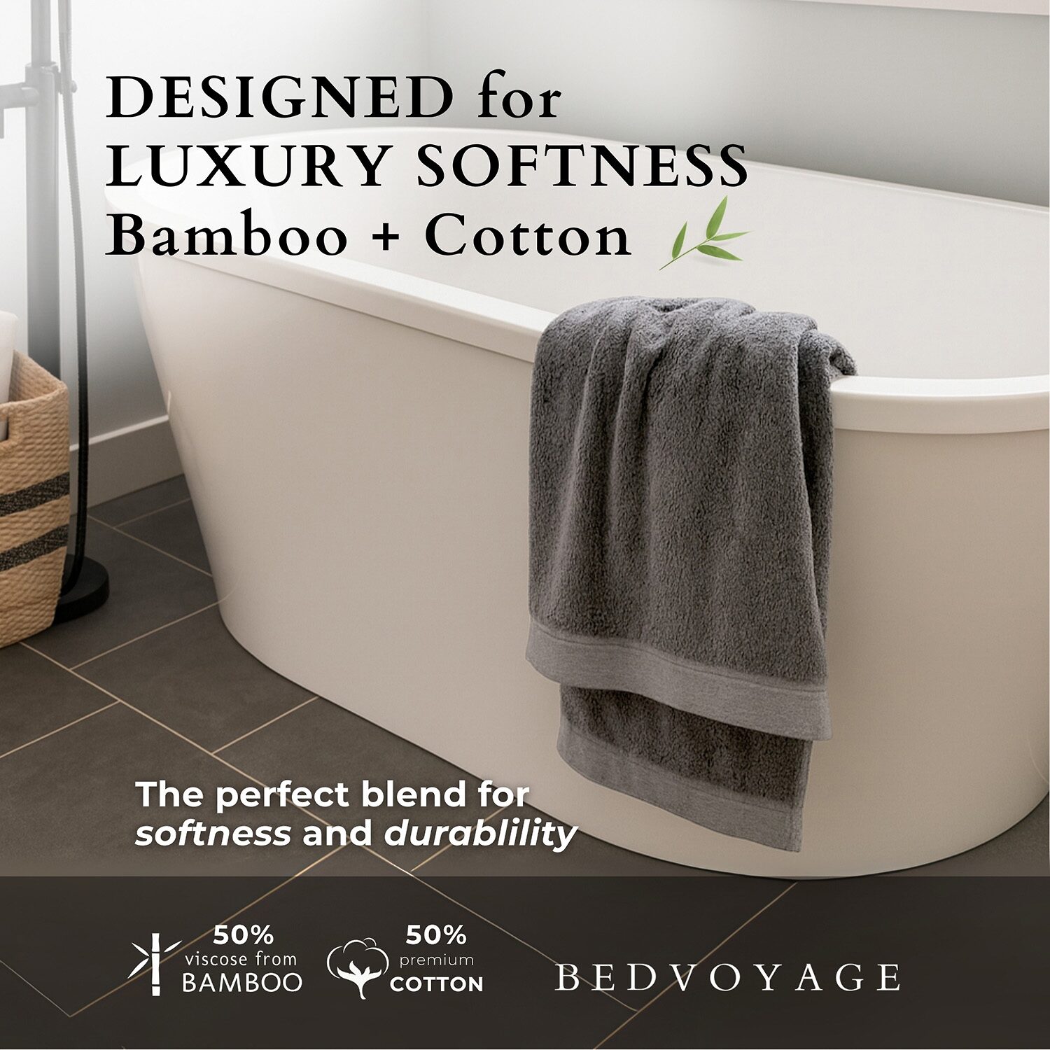 Bedvoyage Cotton & Bamboo Bath Sheet