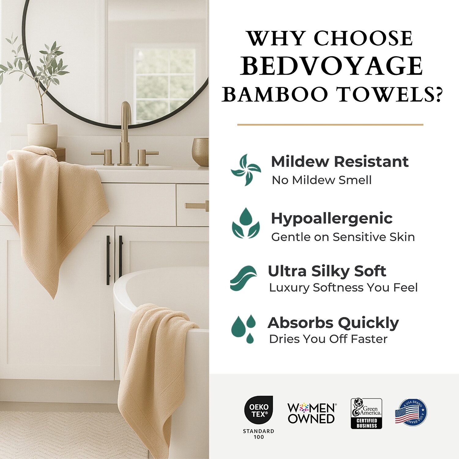 Bedvoyage 3-pc. Solid Bath Towel Set