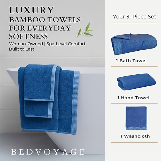 Bedvoyage 3-pc. Solid Bath Towel Set