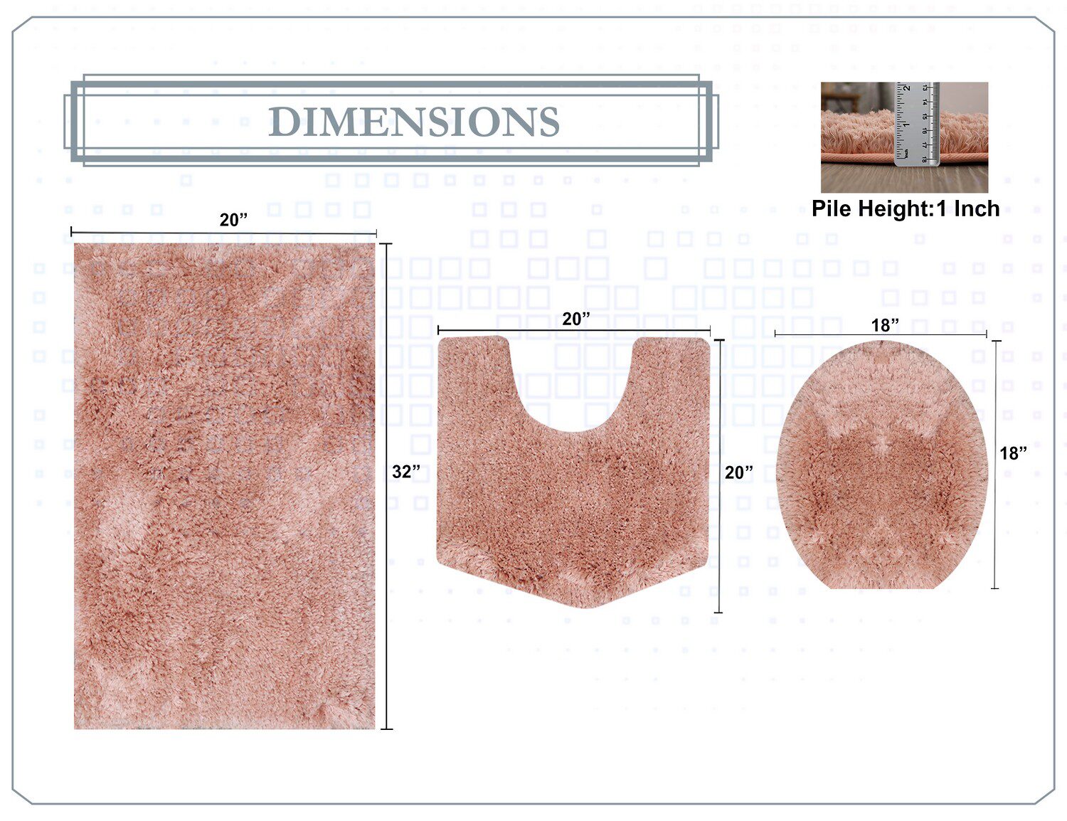 Home Weavers Inc Element 3-pc. Bath Rug Set