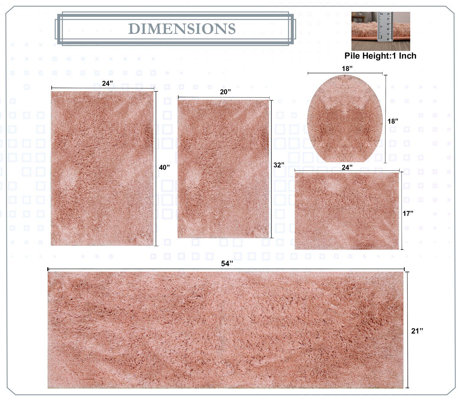 Home Weavers Inc Element 5-pc. Bath Rug Set