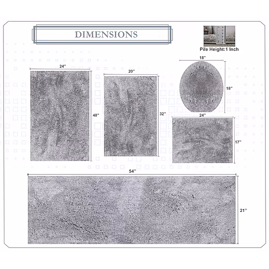 Home Weavers Inc Element 5-pc. Bath Rug Set