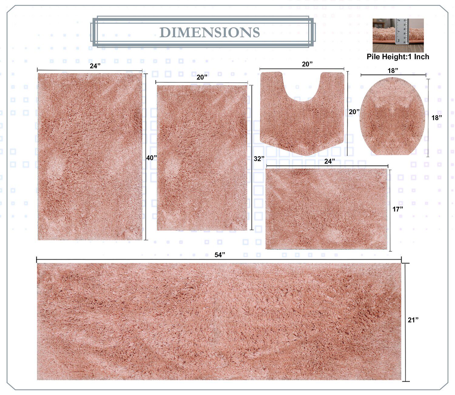 Home Weavers Inc Element 6-pc. Bath Rug Set