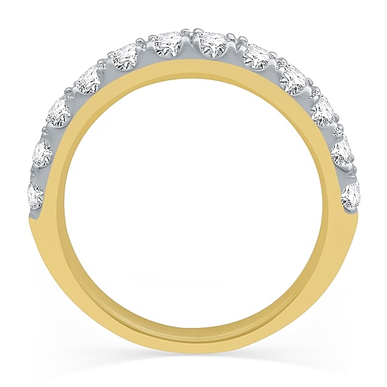 (H-I / I1) Womens 3MM 1 CT. T.W. Lab Grown White Diamond 10K Gold Wedding Band