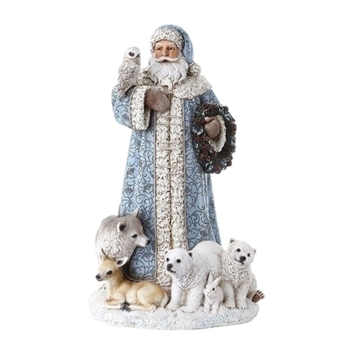 Roman Led Blue Santa Christmas Nativity Figurine
