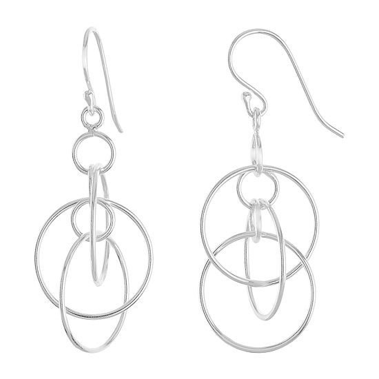 Silver Reflections Pure Silver Over Brass Drop Earrings
