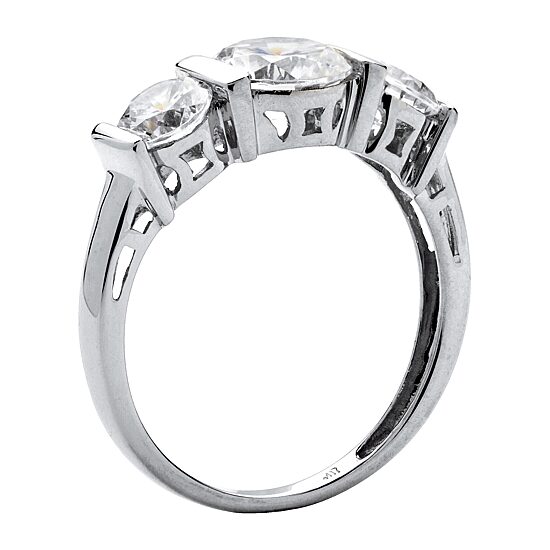 DiamonArt® Womens 2 1/2 CT. T.W. White Cubic Zirconia 10K Gold Round Engagement Ring