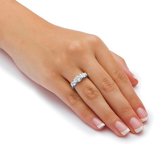 DiamonArt® Womens 2 1/2 CT. T.W. White Cubic Zirconia 10K Gold Round Engagement Ring