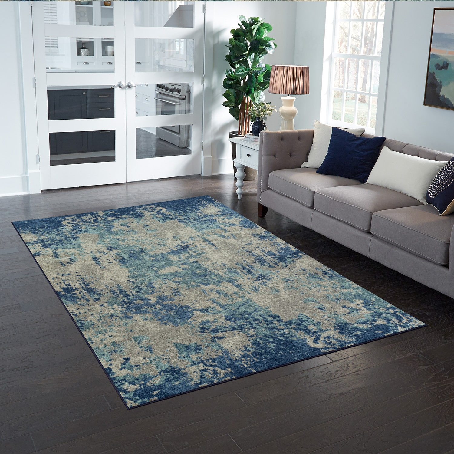Maples Abstract Stone 5'X7' Rectangular Indoor Area Rug