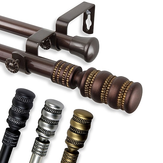 Rod Desyne Dollop 13/16" Adjustable Double Curtain Rod