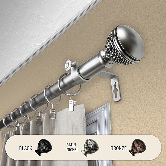 Rod Desyne Braided 1 IN Adjustable Curtain Rod