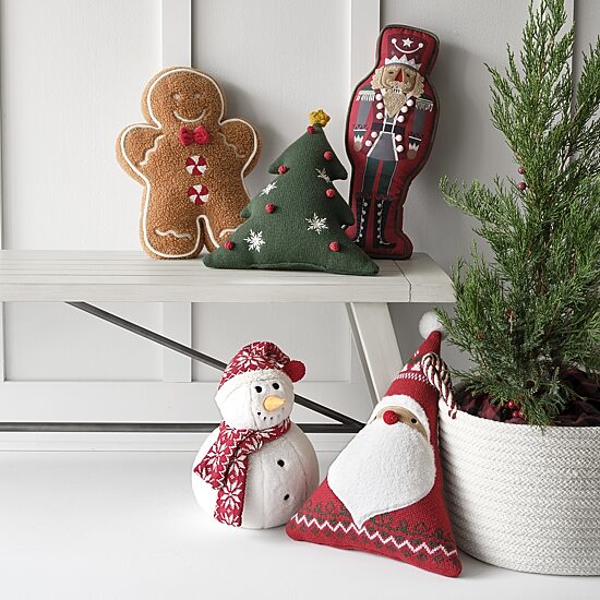 North Pole Trading Co. Gingerbread Figural Throw Pillow