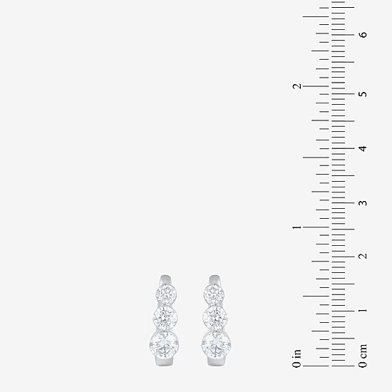 Floating Diamonds (F / Vs2) Womens 2 CT. T.W. Lab Grown White Diamond 14K Gold 16.1mm Hoop Earrings