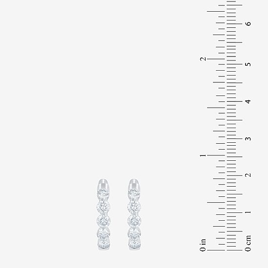 Floating Diamonds (F / Vs2) Womens 2 CT. T.W. Lab Grown White Diamond 14K Gold 19.8mm Hoop Earrings