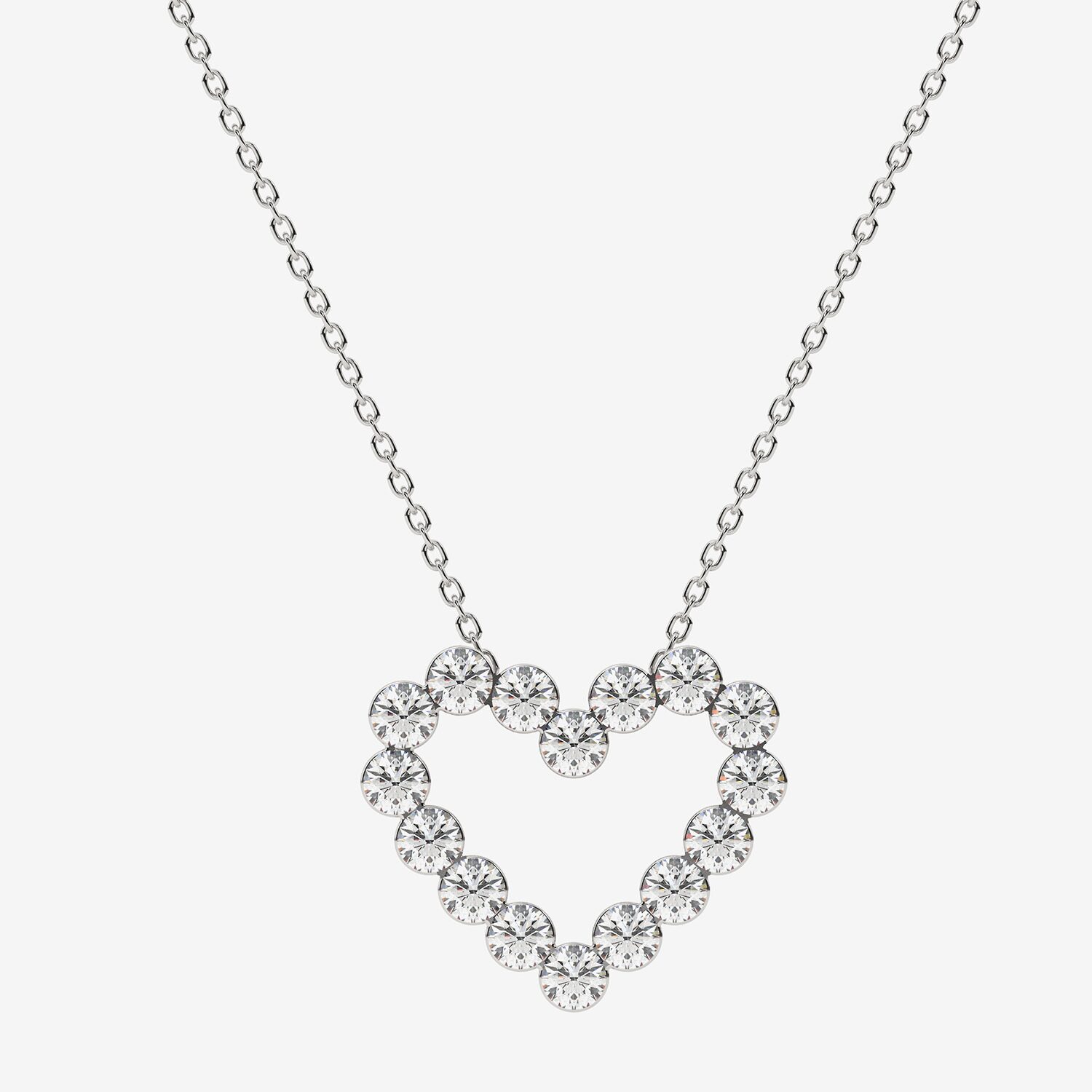 Floating Diamonds (F / Vs2) Womens 2 CT. T.W. Lab Grown White Diamond 14K Gold Heart 18 Inch Pendant Necklace
