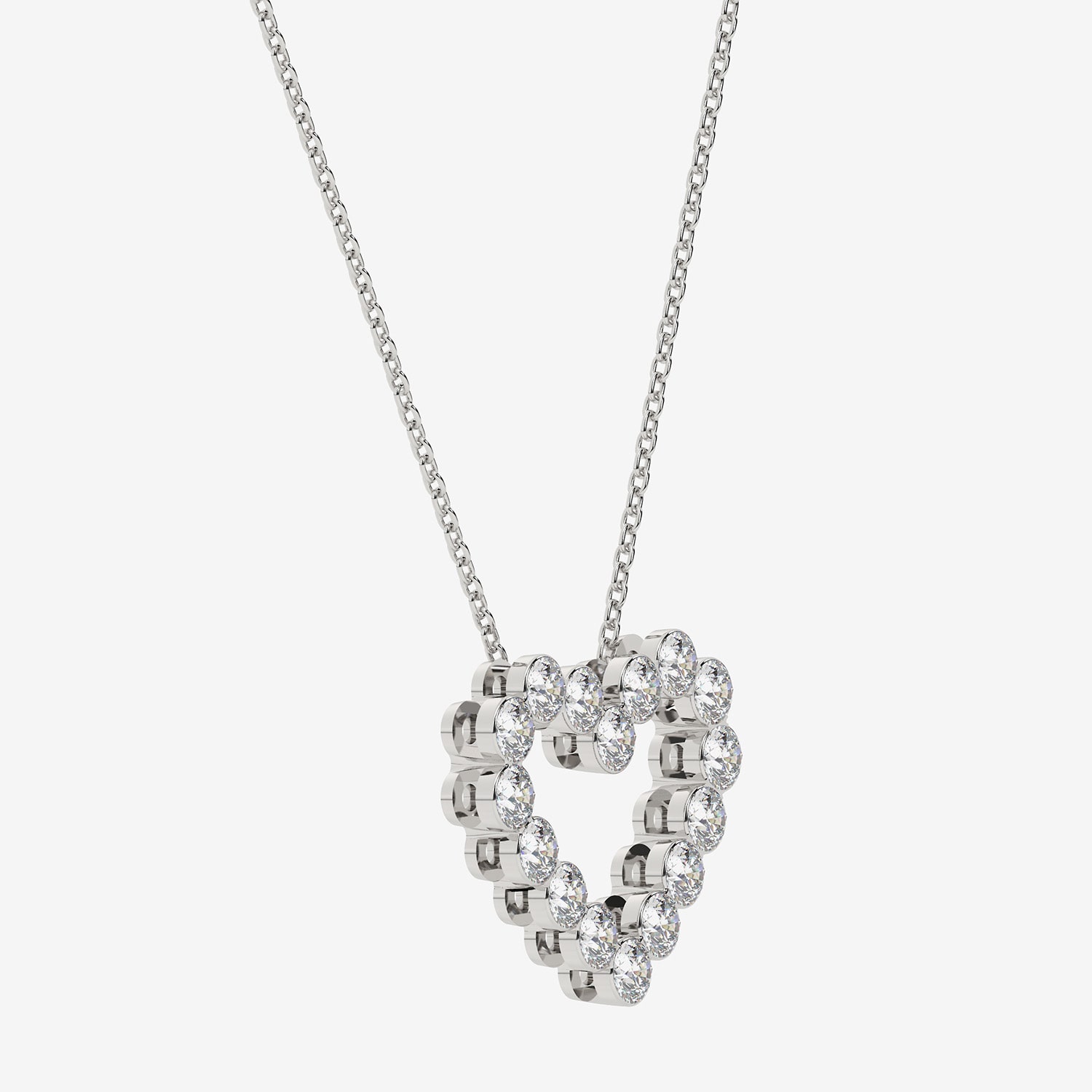 Floating Diamonds (F / Vs2) Womens 2 CT. T.W. Lab Grown White Diamond 14K Gold Heart 18 Inch Pendant Necklace