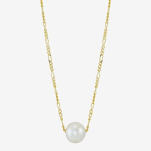 Womens White Cultured Freshwater Pearl 14K Gold Over Silver Heart 17 Inch Pendant Necklace, One Size