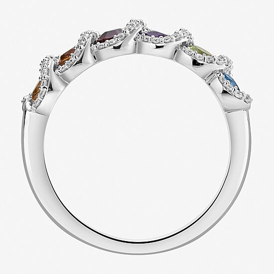 Marvel Fine Jewelry Womens 1/5 CT. Genuine Sterling Silver Round Marvel Band